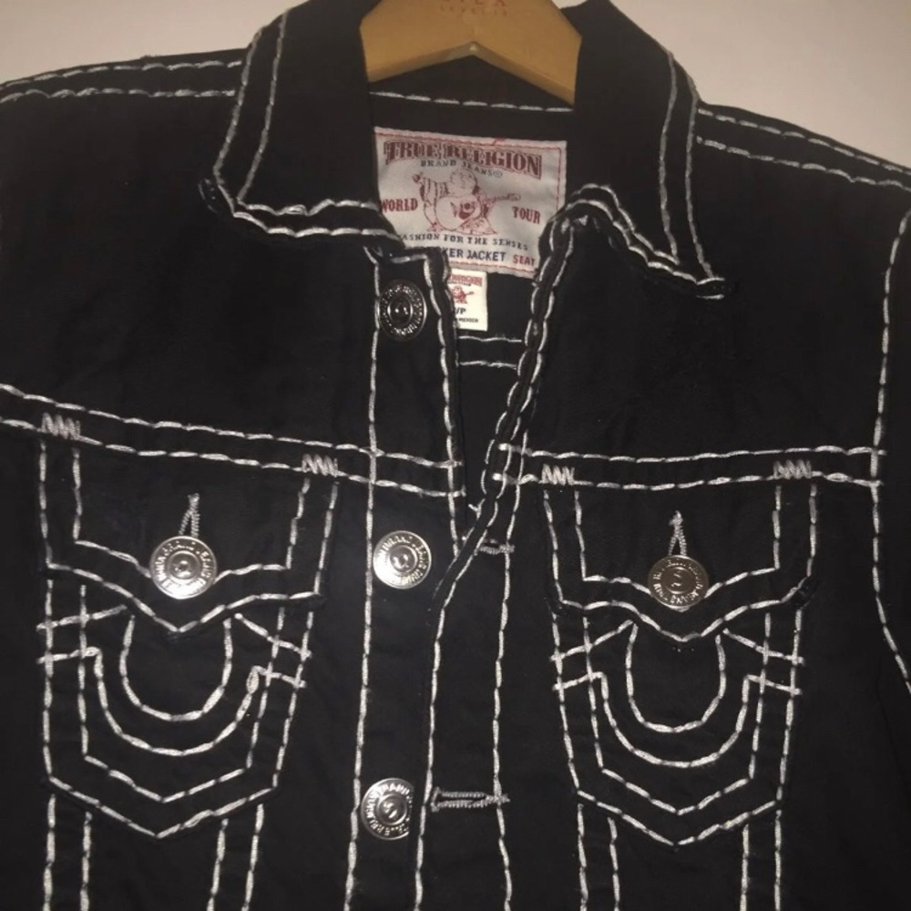 True religion denim jacket puffer jacket